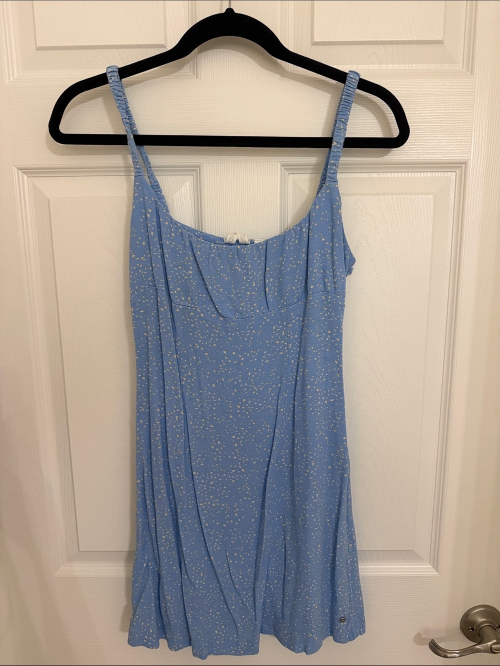 Roxy Light Blue Spaghetti Strap Mini Dress with White Speckle